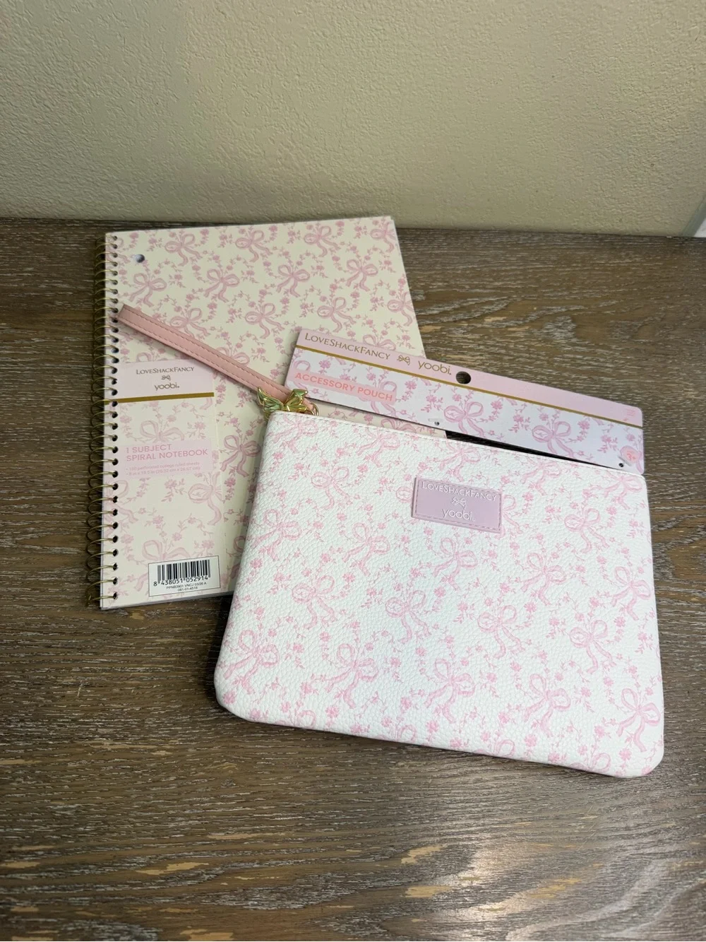 IN-HAND | LoveShackFancy x Target Yoobi Bow Pencil Case & Spiral Notebook